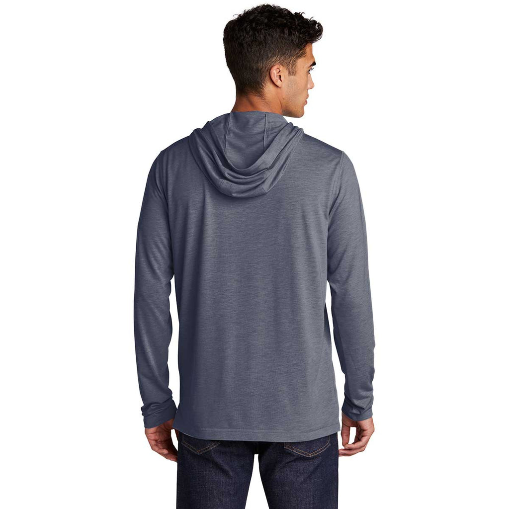 Sport-Tek Men's True Navy Heather Posicharge Tri-Blend Wicking Long Sleeve Hoodie