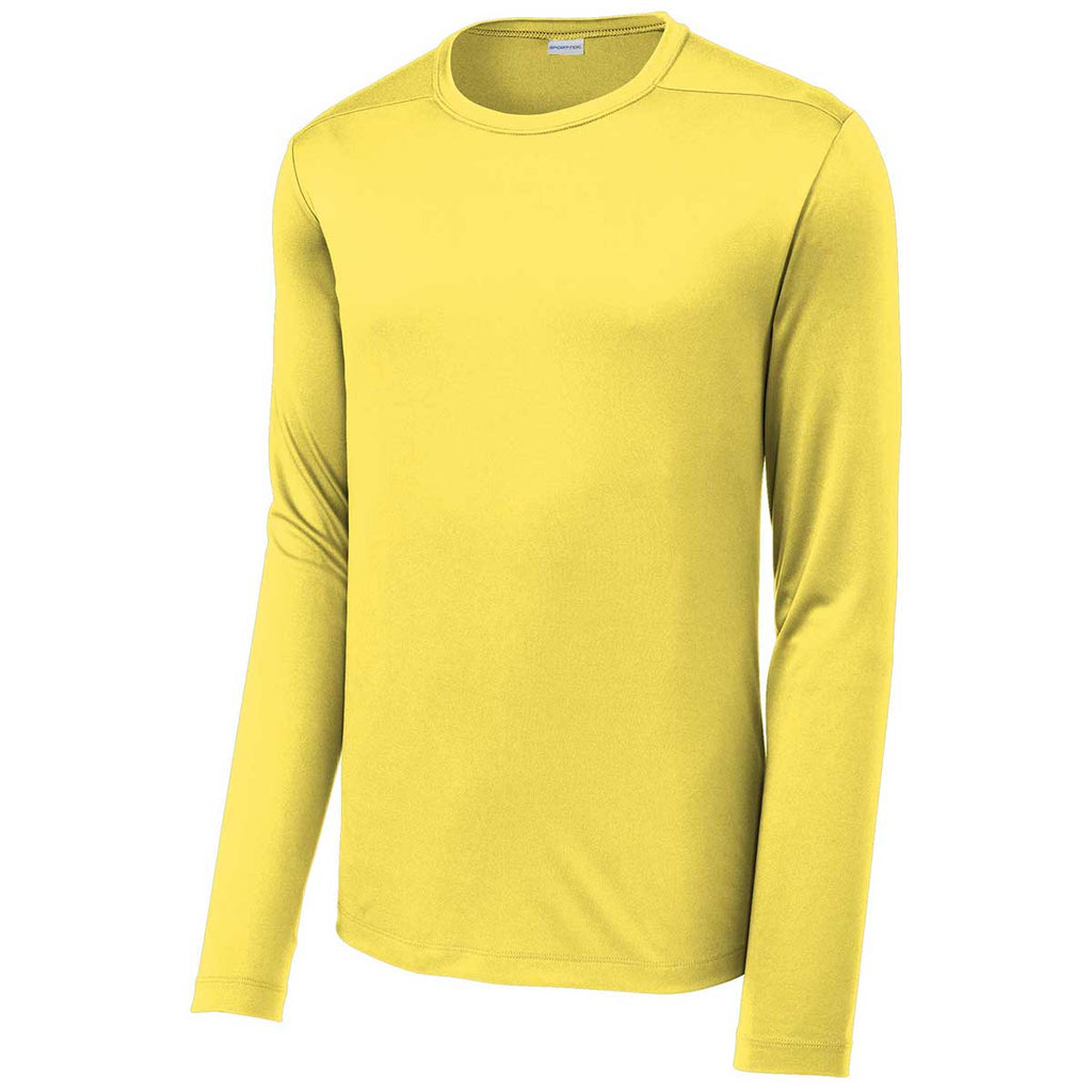 Sport-Tek Men's Yellow Posi-UV Pro Long Sleeve Tee