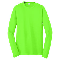 Sport-Tek Men's Neon Green Long Sleeve PosiCharge Competitor Cotton Touch Tee