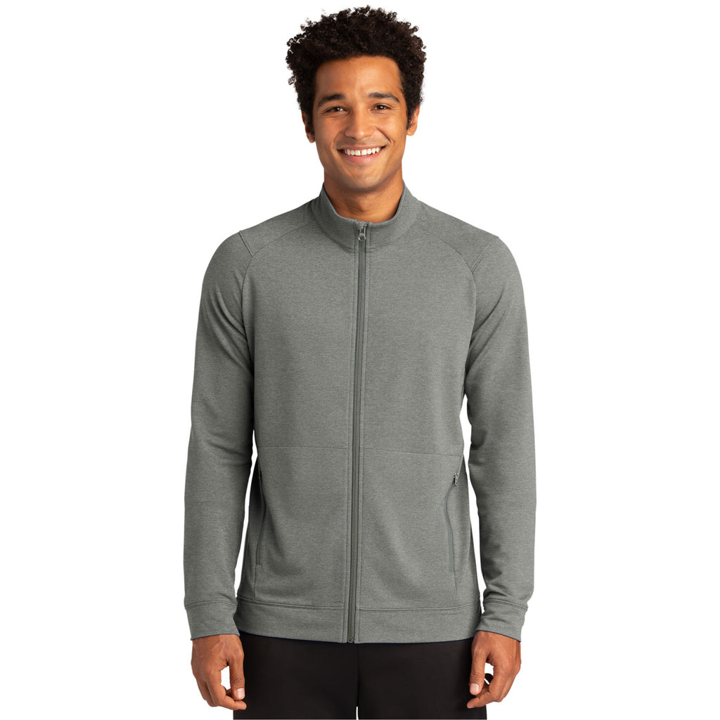 Sport-Tek Men's Light Grey Heather Sport-Wick Flex Fleece Full-Zip