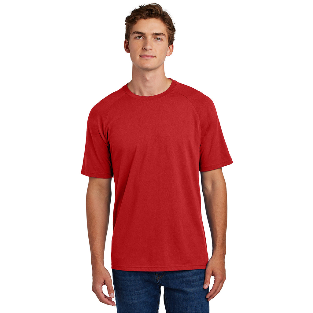 Sport-Tek Men's Deep Red Halftime Raglan Tee