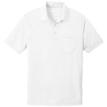 Sport-Tek Men's White PosiCharge RacerMesh Pocket Polo
