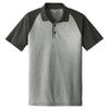 Sport-Tek Men's Grey Heather/Black PosiCharge RacerMesh Raglan Heather Block Polo