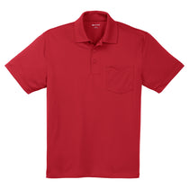 Sport-Tek Men's True Red Micropique Sport-Wick Pocket Polo