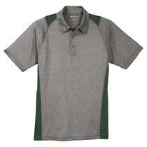 Sport-Tek Men's Vintage Heather/Forest Green Heather Colorblock Contender Polo