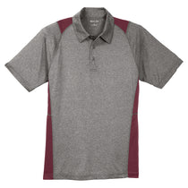 Sport-Tek Men's Vintage Heather/Maroon Heather Colorblock Contender Polo