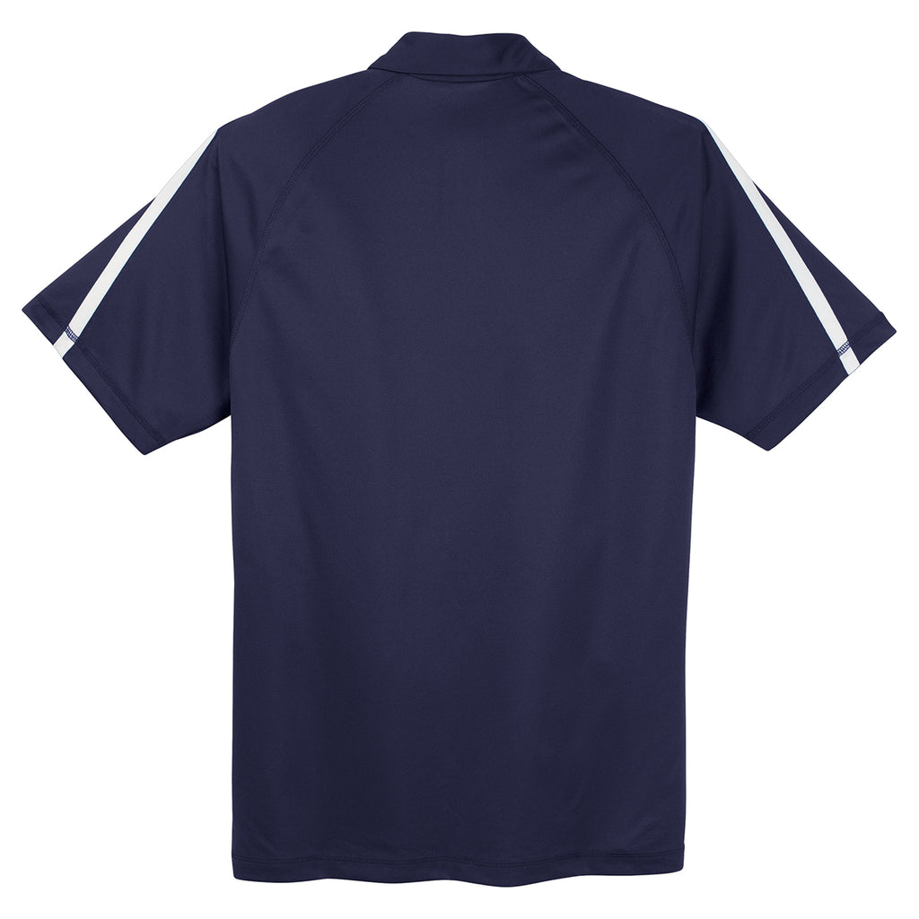 Sport-Tek Men's True Navy/ White PosiCharge Micro-Mesh Colorblock Polo