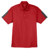 Sport-Tek Men's True Red/Grey PosiCharge Active Textured Colorblock Polo