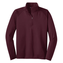 Sport-Tek Men's Maroon Sport-Wick Stretch 1/4-Zip Pullover