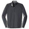 Sport-Tek Men's Charcoal Grey/Charcoal Grey Heather Sport-Wick Stretch Contrast 1/2-Zip Pullover