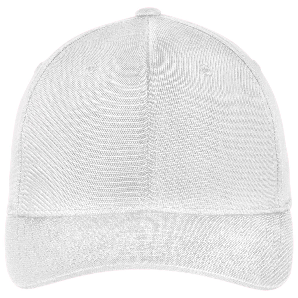 Sport-Tek White Flexfit Performance Solid Cap