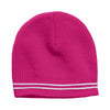 Sport-Tek Spectator Pink Raspberry/White Beanie