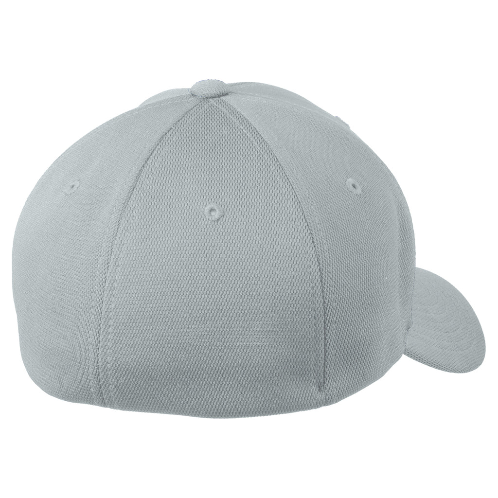 Sport-Tek Grey Heather Flexfit Cool & Dry Poly Block Mesh Cap