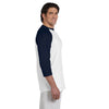 Champion Men's White/Navy Baseball T-Shirt