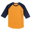 Sport-Tek Men's Gold/Navy Colorblock Raglan Jersey