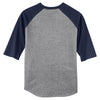 Sport-Tek Men's Heather Grey/Navy Colorblock Raglan Jersey