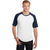 Sport-Tek Men's White/ Navy Short Sleeve Colorblock Raglan Jersey