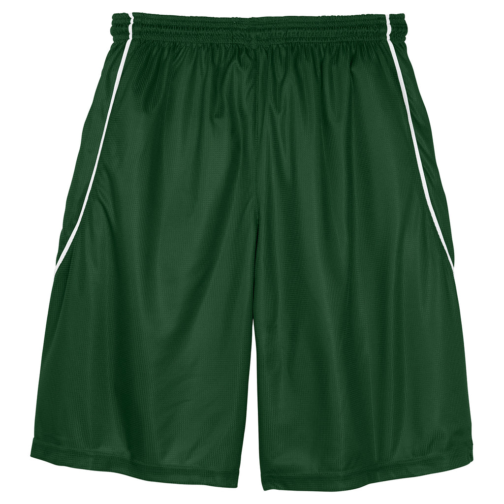 Sport-Tek Men's Forest Green PosiCharge Mesh Reversible Spliced Short