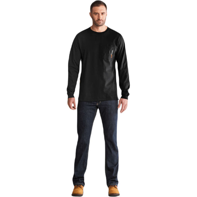 Timberland Men's Black Core Pocket Long Sleeve T-Shirt