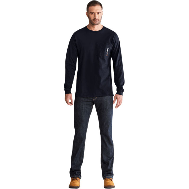 Timberland Men's Navy Core Pocket Long Sleeve T-Shirt