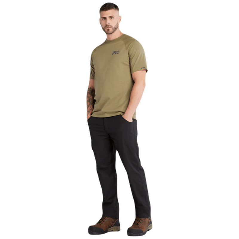 Timberland Men's Burnt Olive Core Reflective Pro Logo Short Sleeve T-Shirt