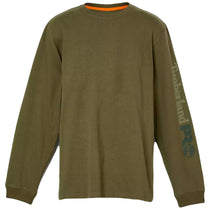 Timberland Men's Olive Night Core Logo Long-Sleeve T-Shirt