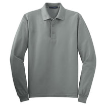 Port Authority Men's Cool Grey Tall Silk Touch Long Sleeve Polo