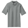 Port Authority Men's Cool Grey Tall Silk Touch Polo with Pocket