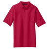 Port Authority Men's Red Tall Silk Touch Polo with Pocket