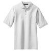 Port Authority Men's White Tall Silk Touch Polo with Pocket