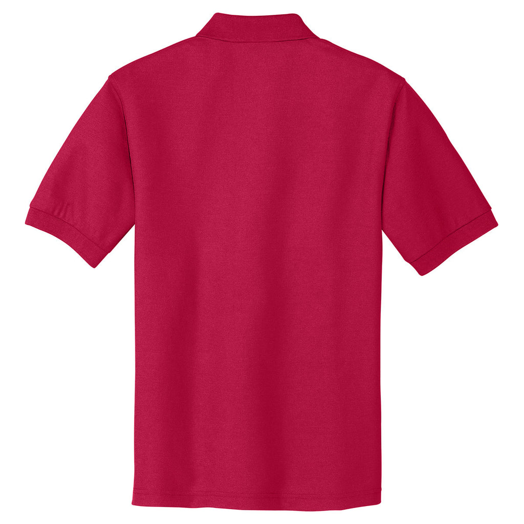 Port Authority Men's Red Tall Silk Touch Polo