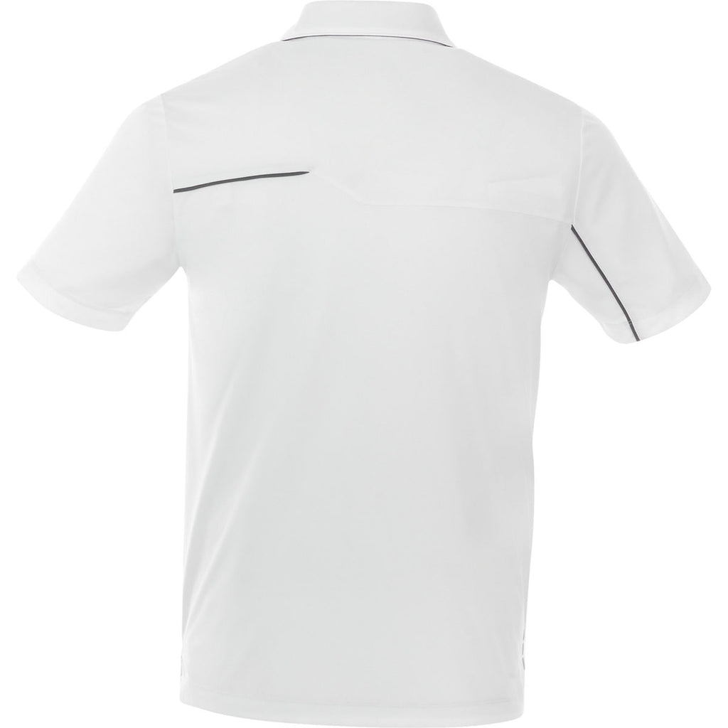 Elevate Men's White/Steel Grey Wilcox Short Sleeve Polo