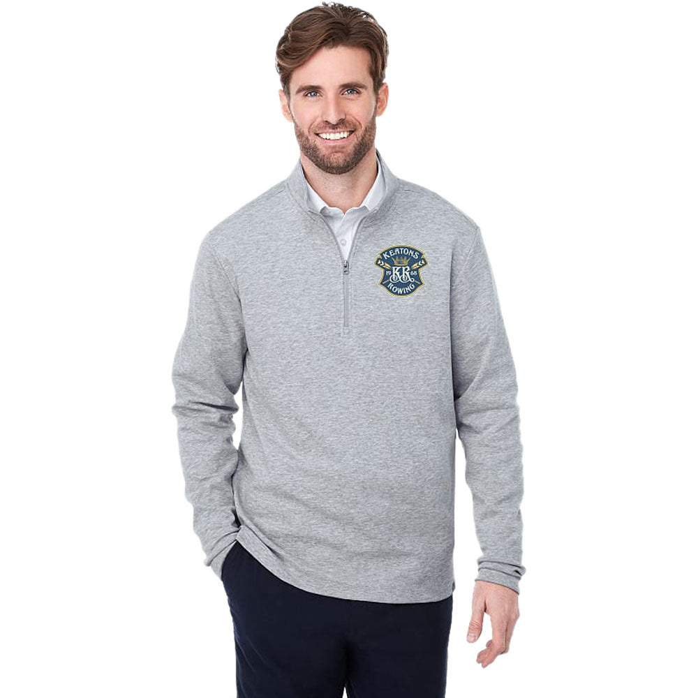 Elevate Men's Heather Grey Rigi Eco Knit Quarter Zip