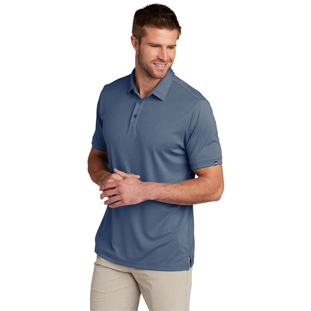 TravisMathew Men's Vintage Indigo/Black Coto Performance Polo