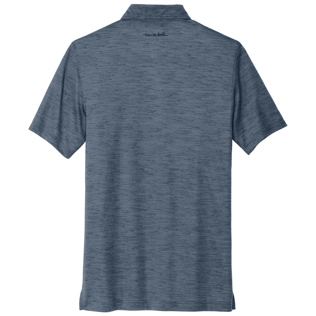 TravisMathew Men's Blue Nights Auckland Slub Polo