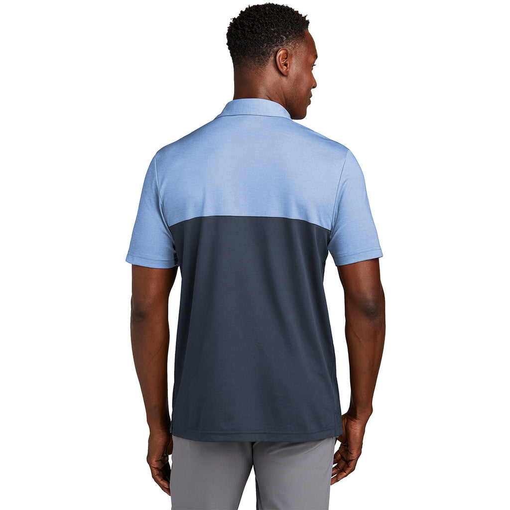 TravisMathew Men's Riviera Heather/Blue Nights Sunset Blocked Polo