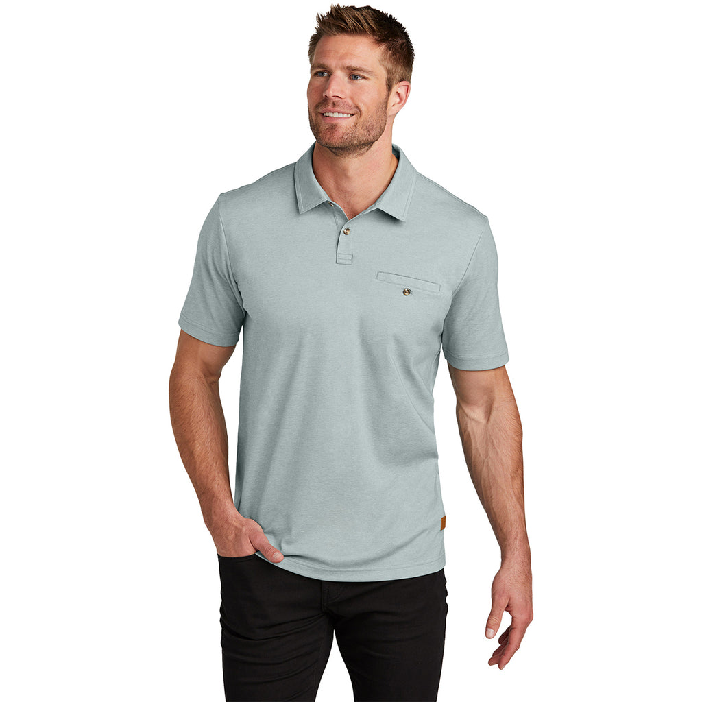 TravisMathew Men's Balsam Green Heather Sunsetters Pocket Polo