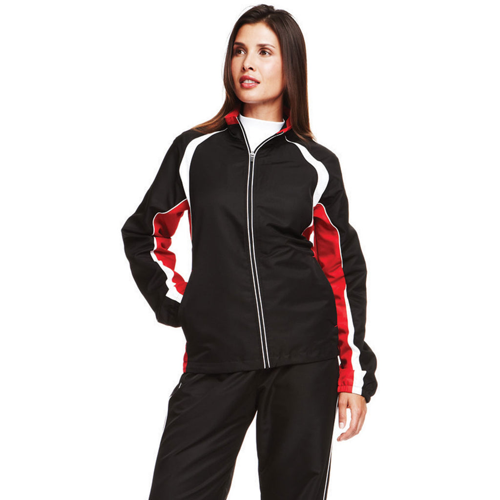 Elevate Women's Black/Team Red/White Kelton Track Jacket