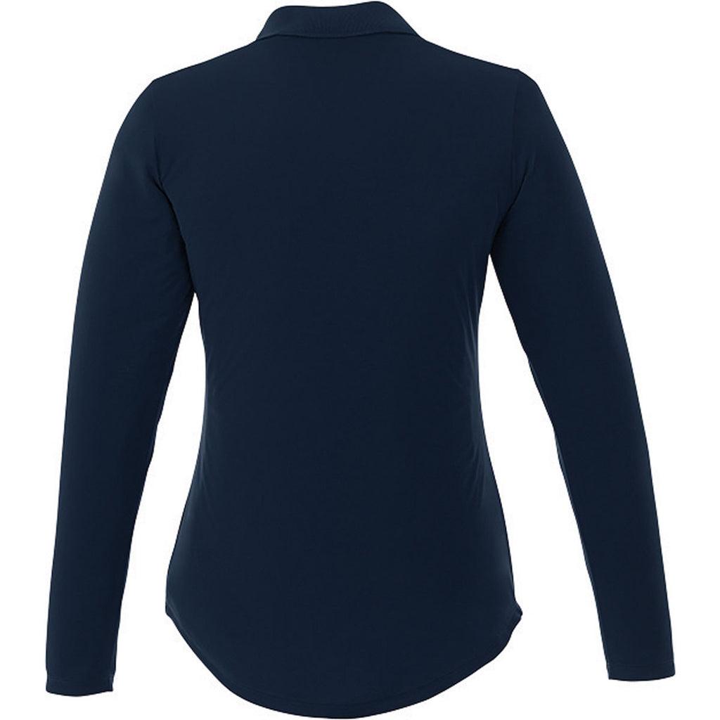 Elevate Women's Navy Mori Long Sleeve Polo