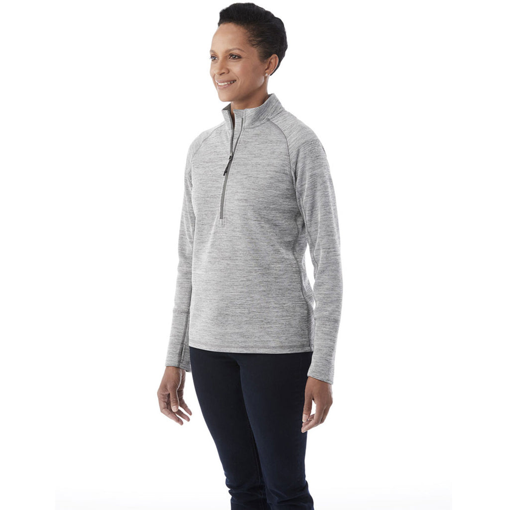 Elevate Women's Heather Charcoal Crane Knit Half Zip