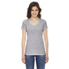 American Apparel Women's Athletic Grey Short-Sleeve Track T-Shirt