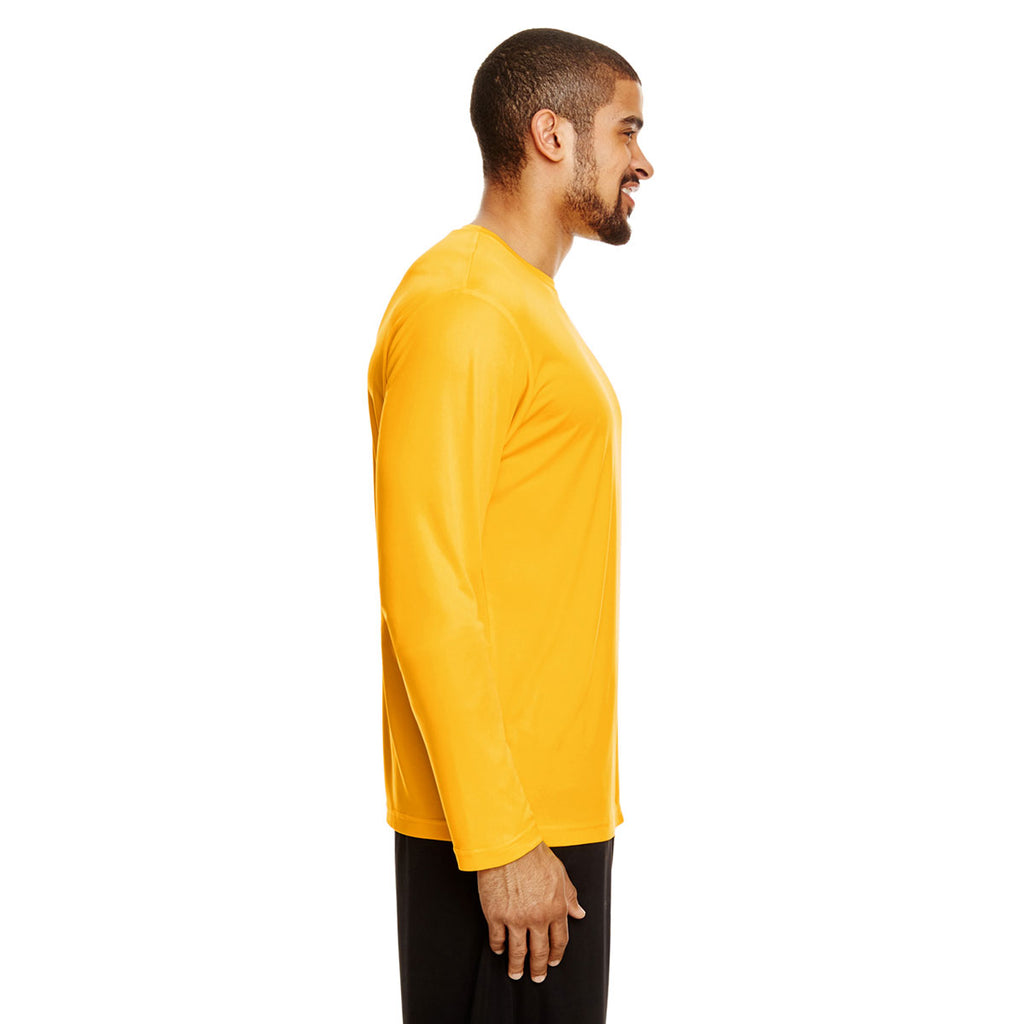 Team 365 Men's Sport Athletic Gold Zone Performance Long-Sleeve T-Shirt