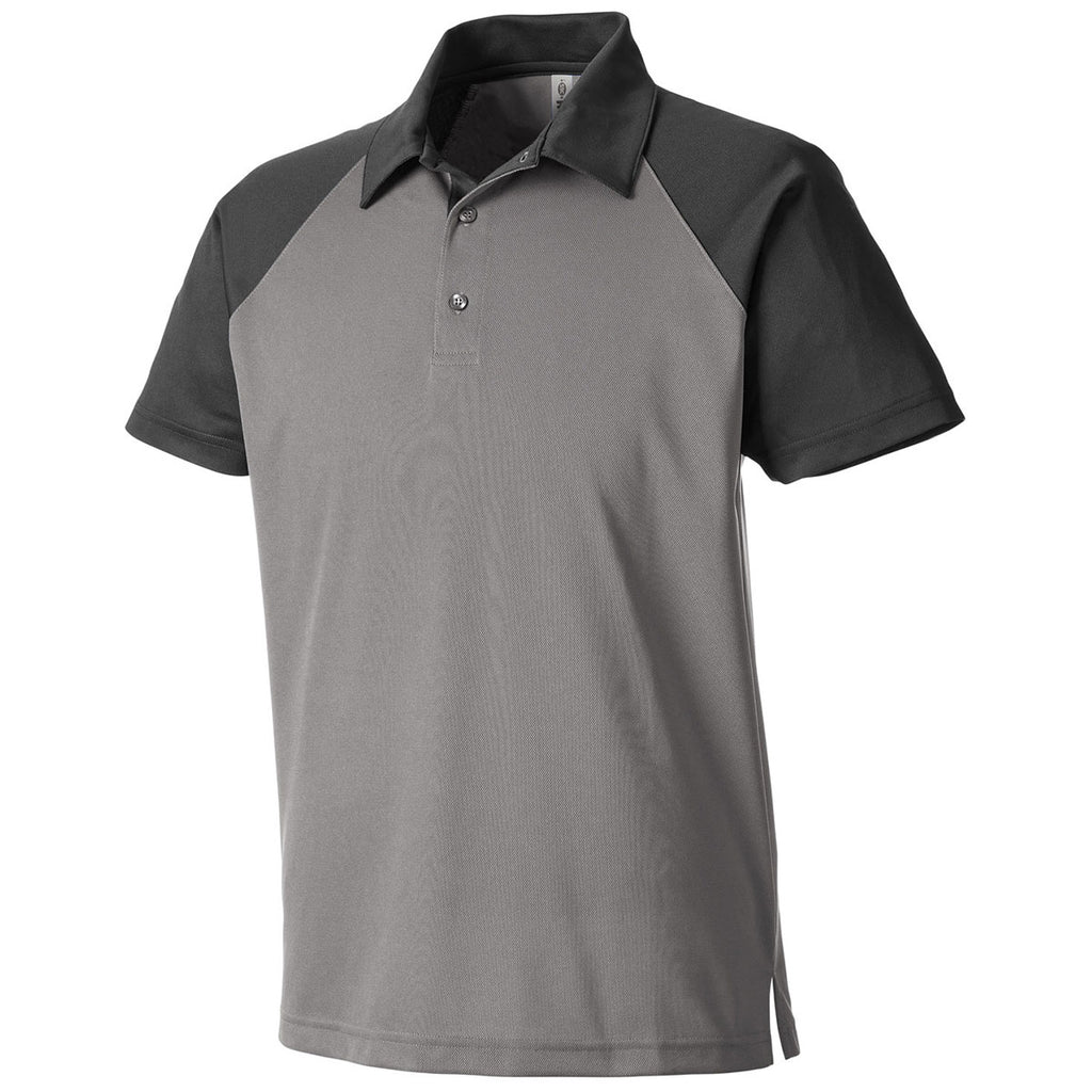 Team 365 Men's Sport Graphite/Black Command Snag-Protection Colorblock Polo