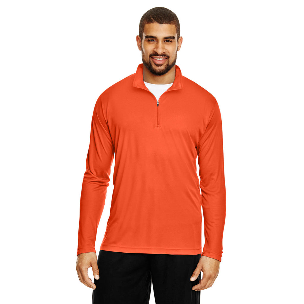 Team 365 Men's Sport Orange Zone Performance Quarter-Zip