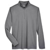 Team 365 Men's Dark Grey Heather Zone Sonic Heather Performance Quarter-Zip