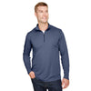 Team 365 Men's Sport Dark Navy Heather Zone Sonic Heather Performance Quarter-Zip