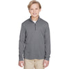 Team 365 Youth Dark Grey Heather Zone Sonic Heather Performance Quarter-Zip