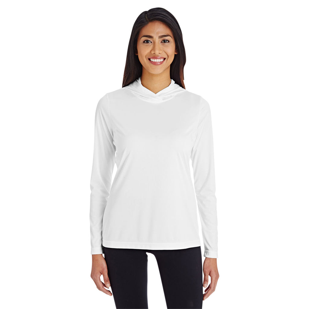 Team 365 Women's White Zone Performance Hoodie