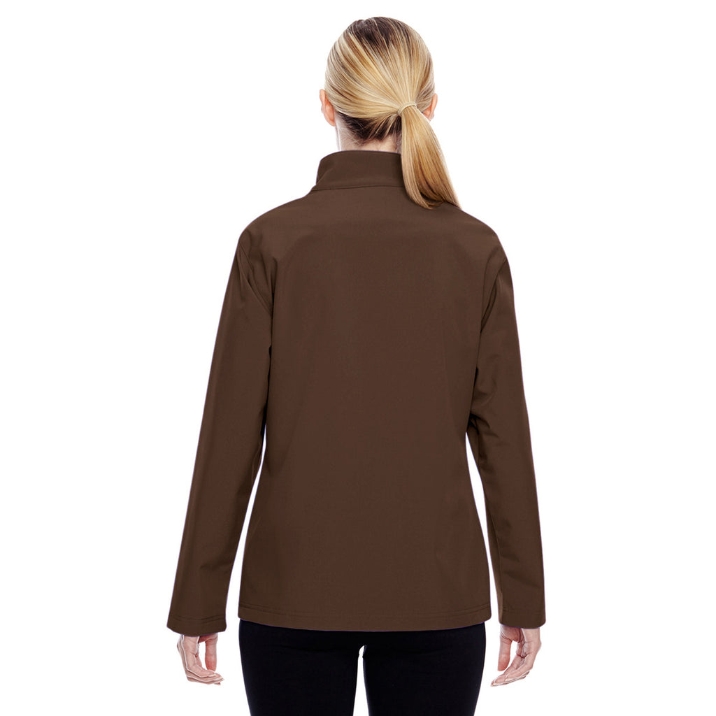 Team 365 Women's Sport Dark Brown Leader Soft Shell Jacket