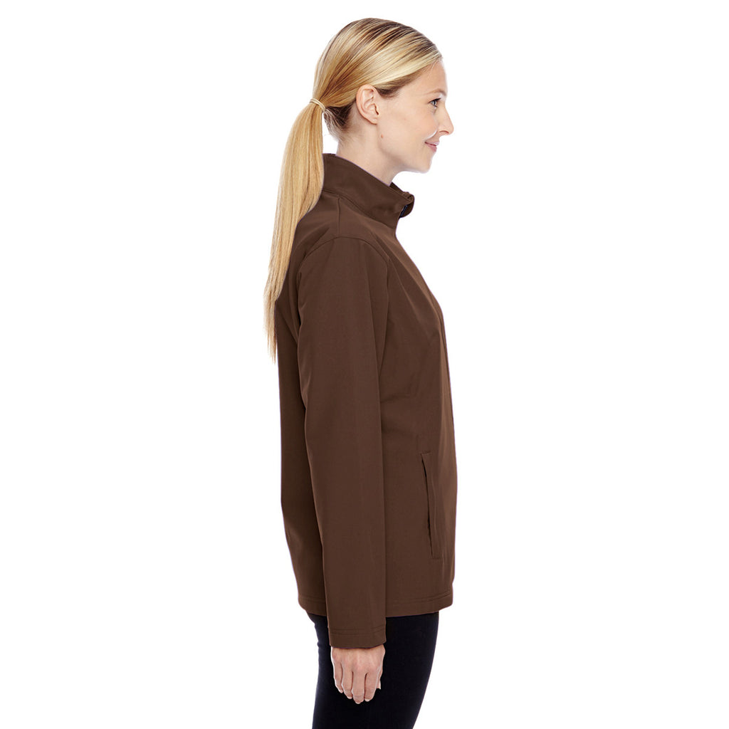 Team 365 Women's Sport Dark Brown Leader Soft Shell Jacket